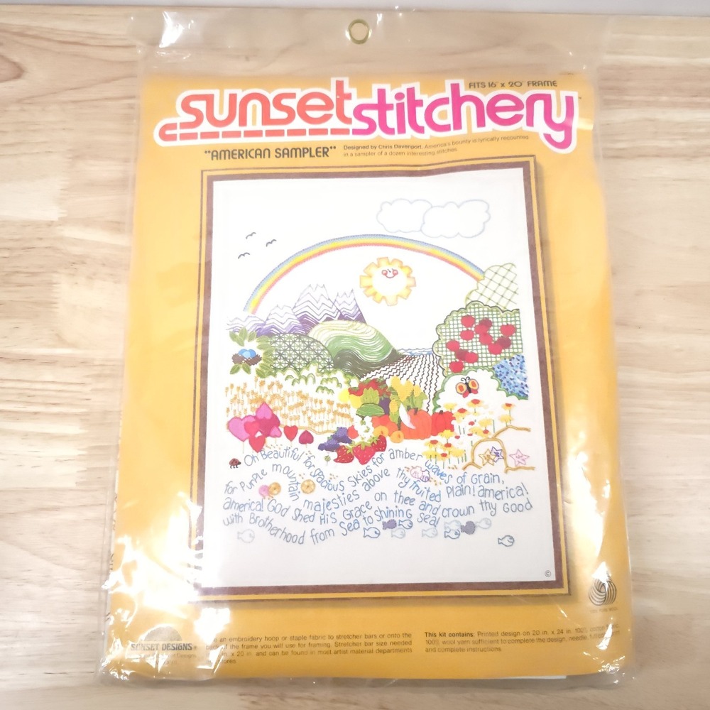 RARE Sunset Designs Sunset Stitchery "American Sampler" #2656 NEW